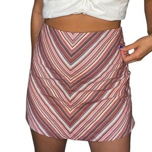 Heart Soul Vintage pink and tan striped summer mini skirt